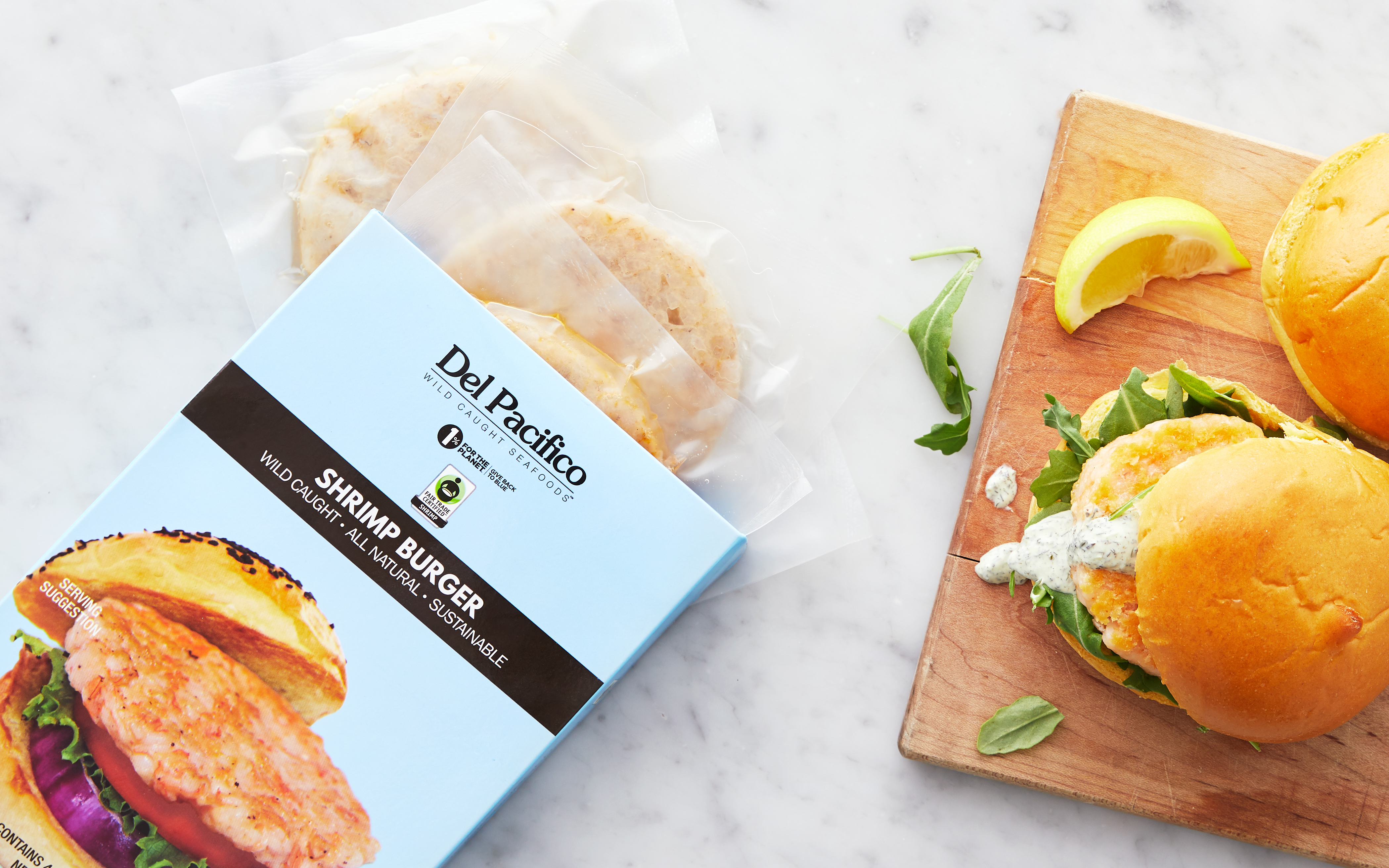 WildCaught Shrimp Burgers (Frozen) Del Pacifico SF Bay Good Eggs